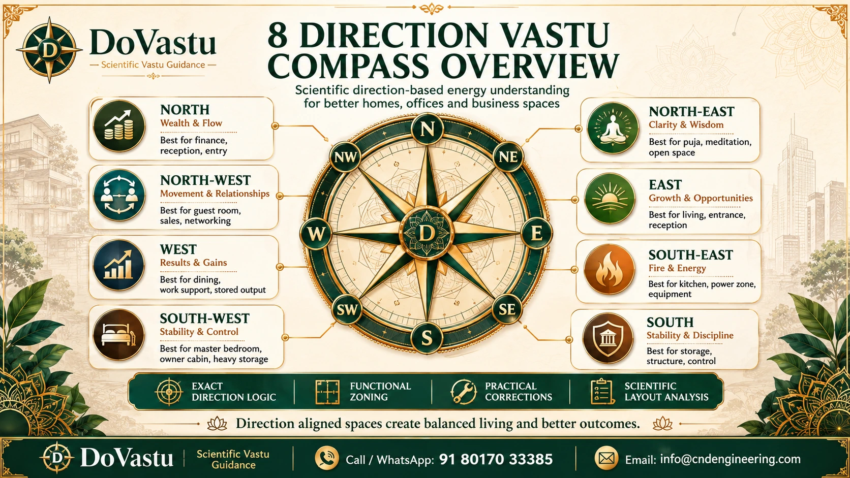8 direction Vastu compass overview by DoVastu