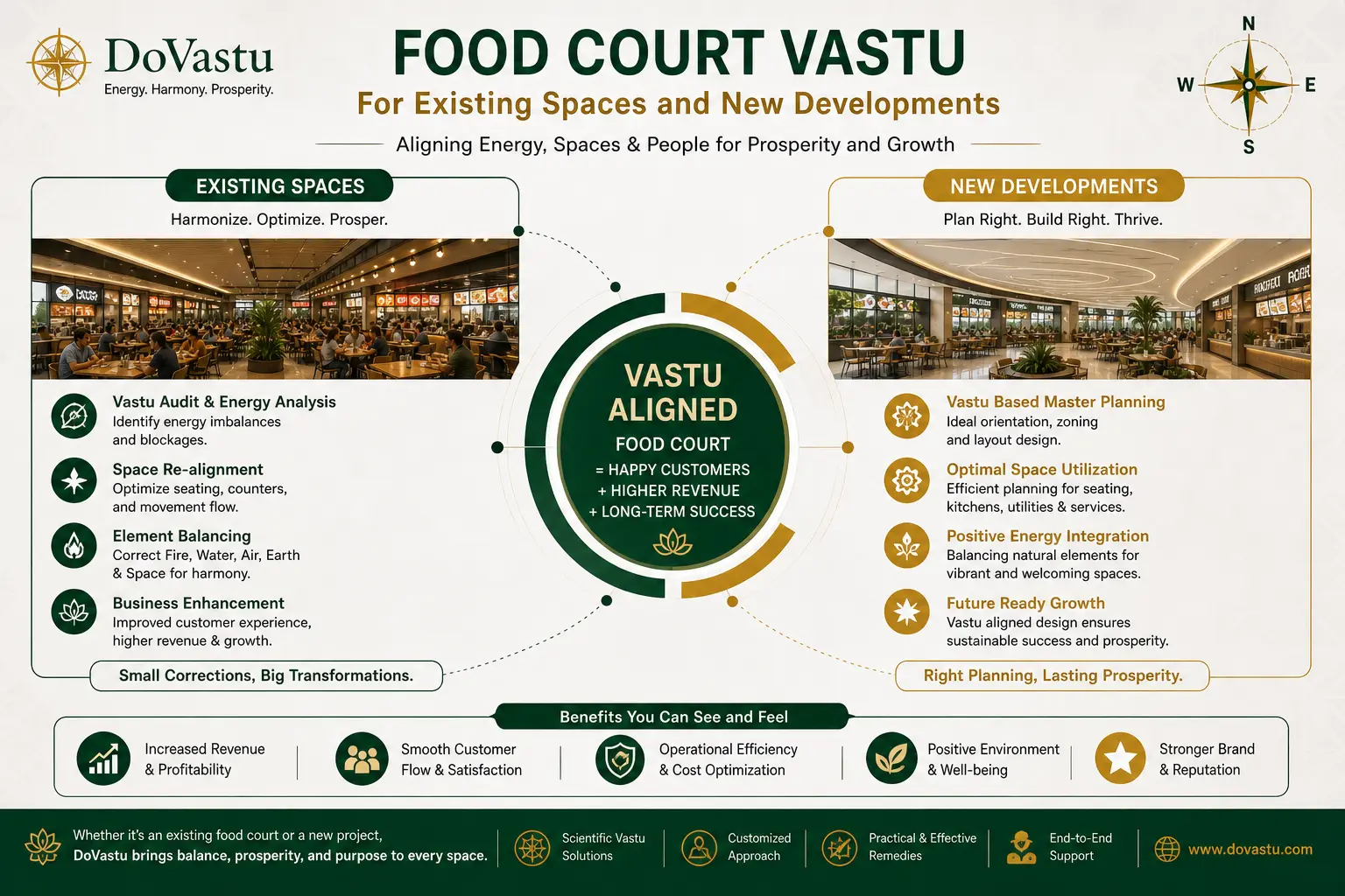 Food Court Vastu for success through seating layout and revenue balance