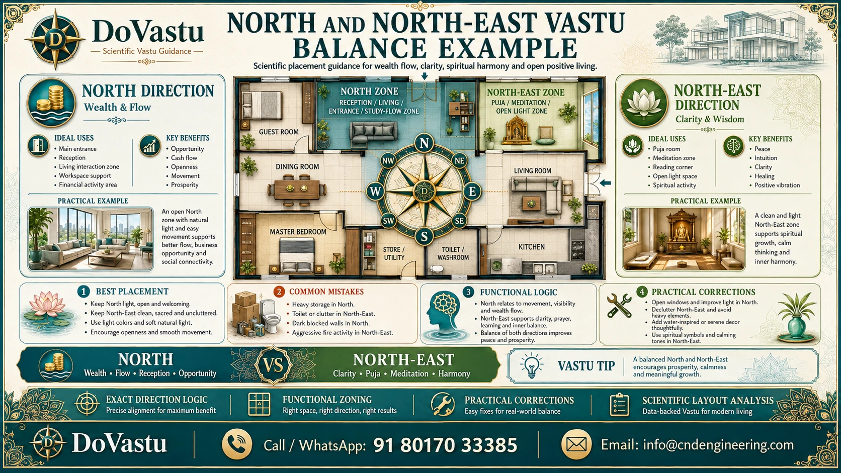North and North-East Vastu balance example
