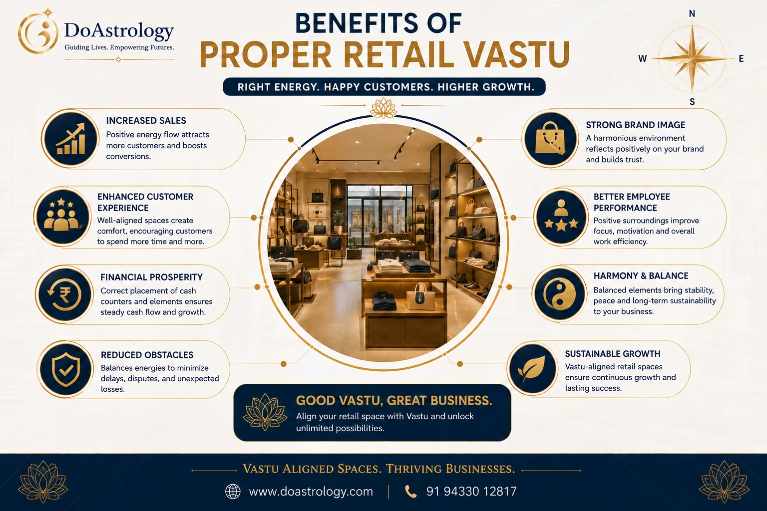 Retail Vastu benefits for business growth with customer flow, counter placement and product visibility
