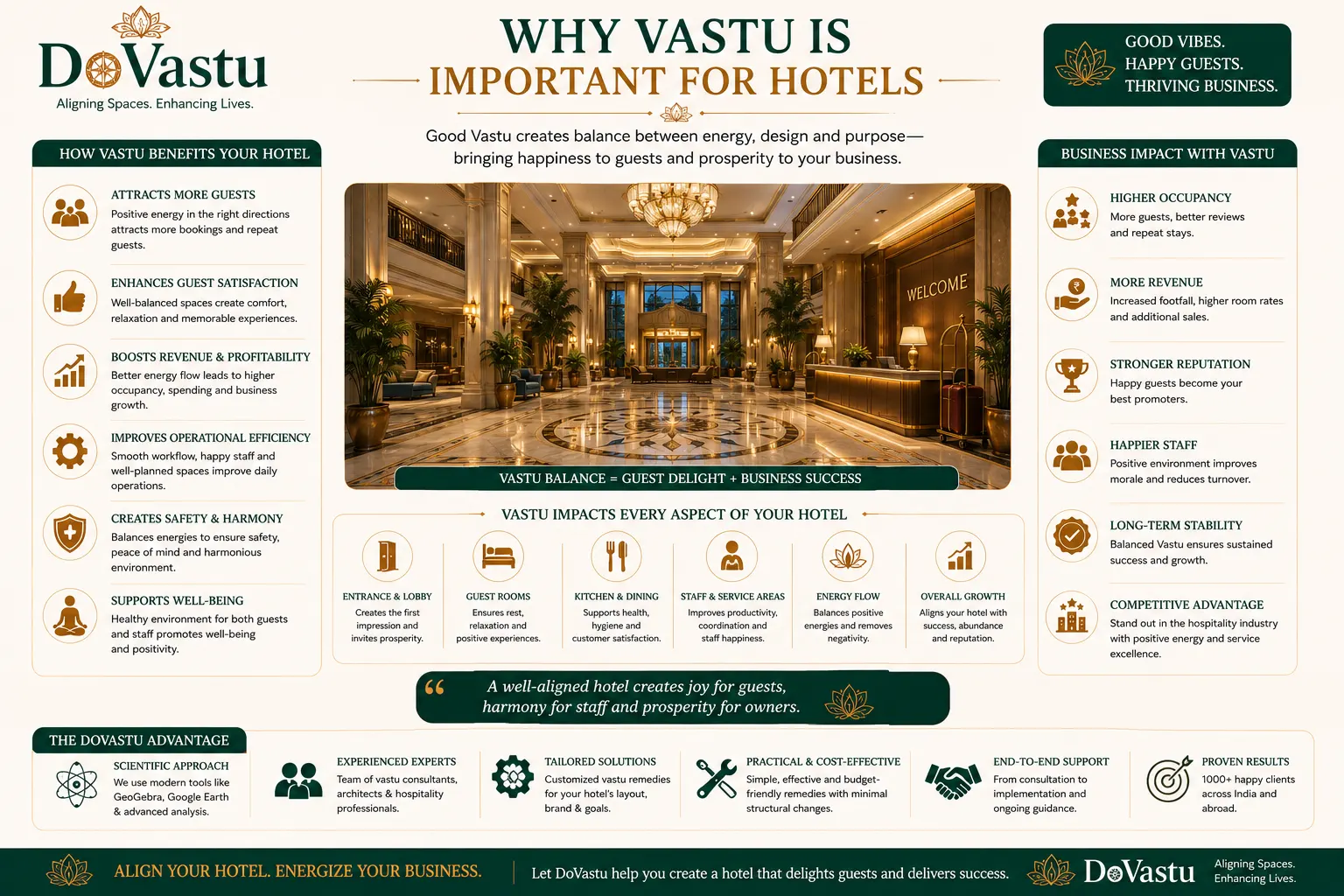 Vastu alignment for hotel success with lobby guest room and service zone planning