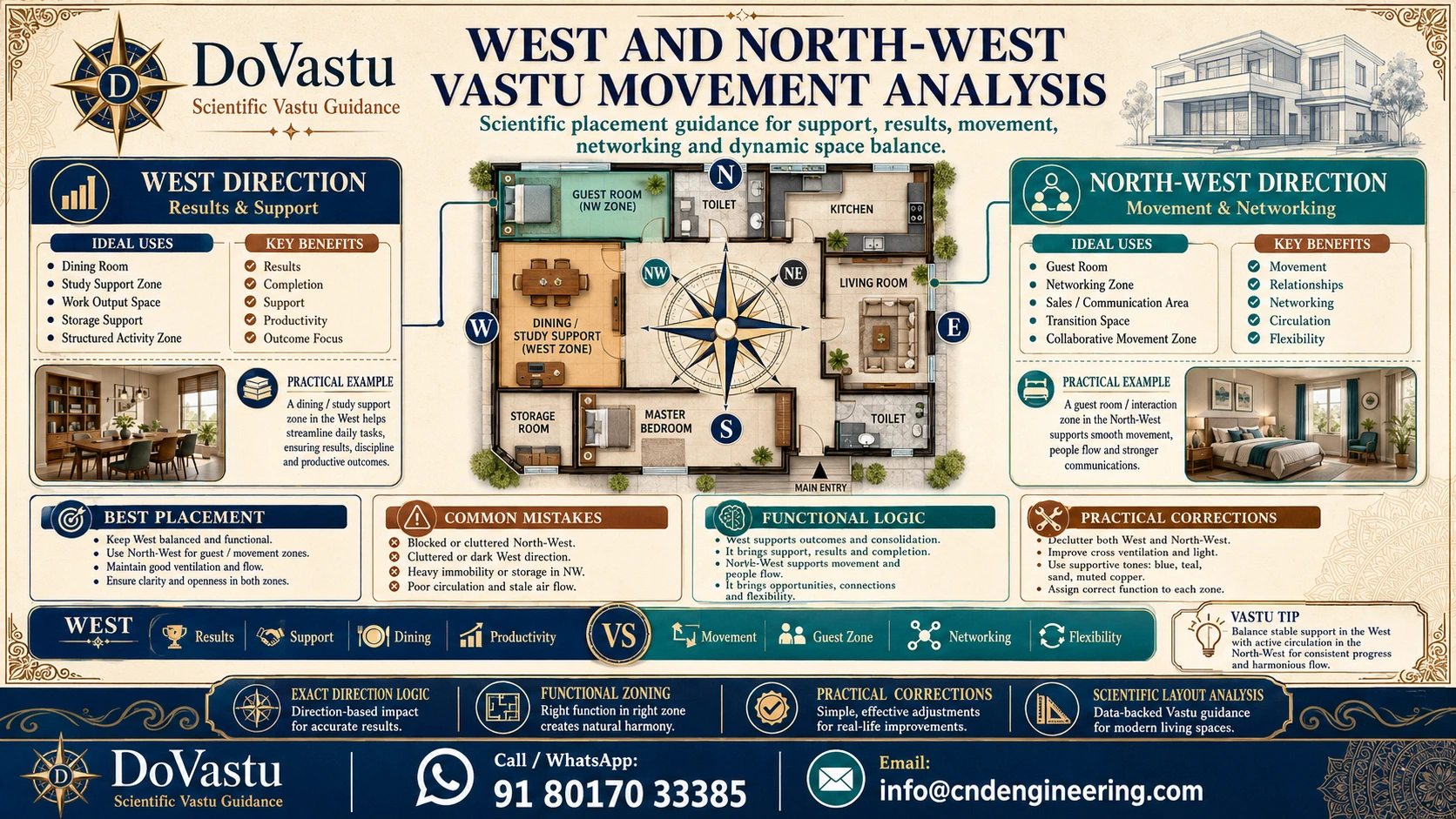 West and North-West Vastu movement analysis